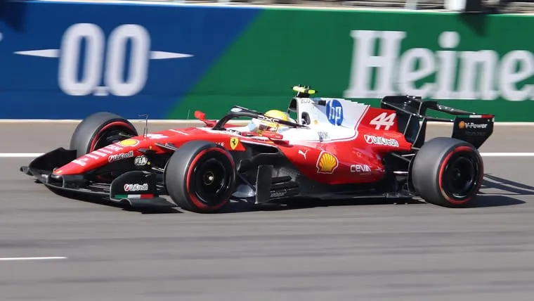 Lewis Hamilton’s Ferrari in qualifying for the 2026 Chinese Grand Prix