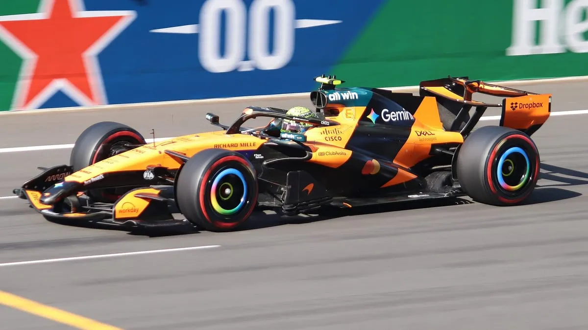 Lando Norris’s McLaren in qualifying for the 2026 Chinese Grand Prix